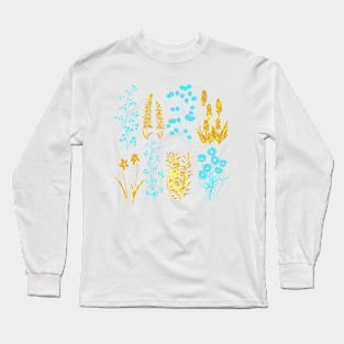 Watercolor Flowers Pattern Ukraine Long Sleeve T-Shirt